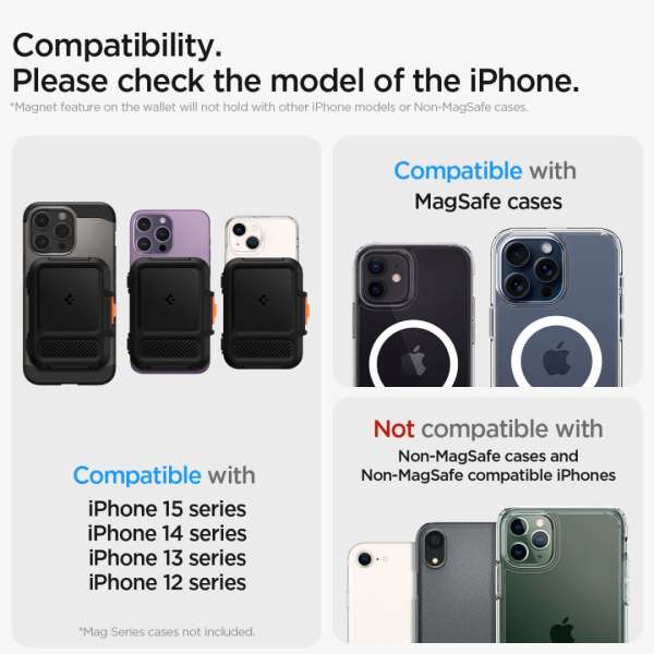 Spigen iPhone Lock Fit Wallet with MagSafe Black