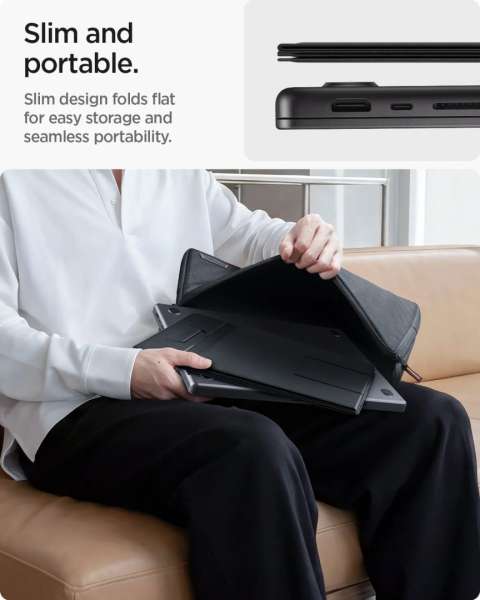 Spigen LD201-S10 Slim Fold Non Adhesive Laptop Stand Black