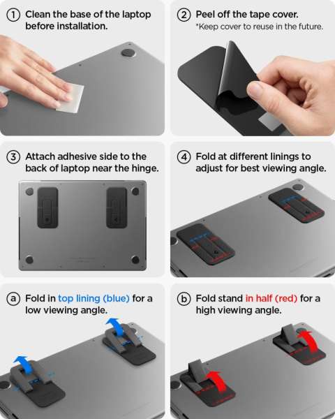 Spigen LD201-S2 Slimfold Laptop Stand Black