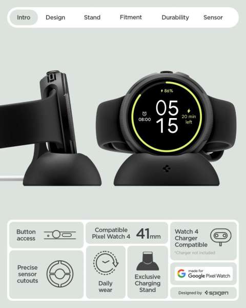 Spigen Liquid Air case for Google Pixel Watch 4 41mm Matte Black