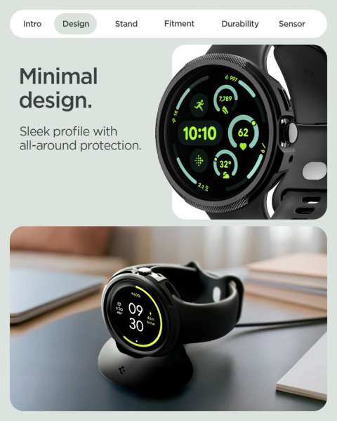 Spigen Liquid Air case for Google Pixel Watch 4 41mm Matte Black
