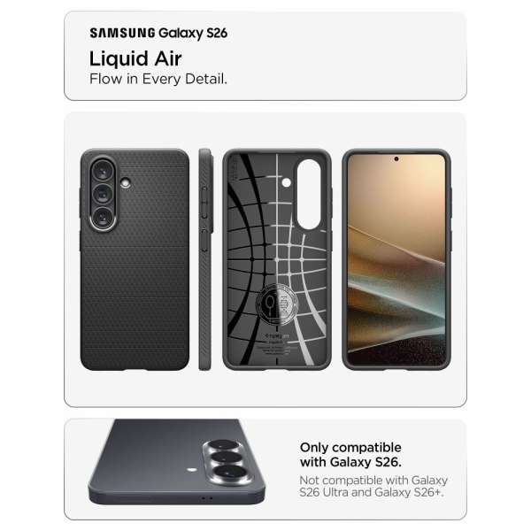 Spigen Liquid Air case for Samsung Galaxy S26 Matte Black
