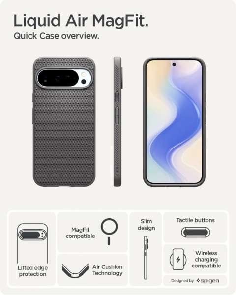 Spigen Liquid Air MagSafe case for Google Pixel 10 Pro XL Marble Gray