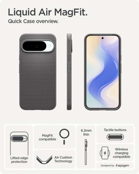 Spigen Liquid Air MagSafe for Google Pixel 10 Pro/Pixel 10 Marble Gray