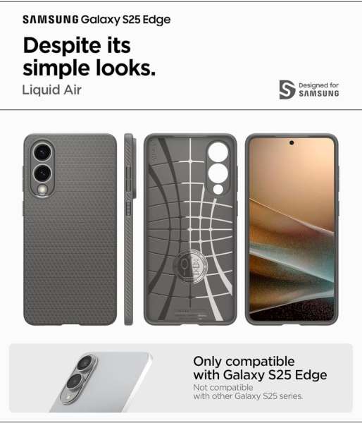 Spigen Liquid Air Samsung Galaxy S25 Edge Marble Grey
