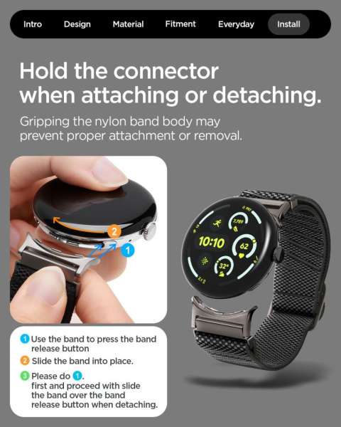 Spigen Lite Fit X Band for Google Pixel Watch 4/3/2/1 41mm Black