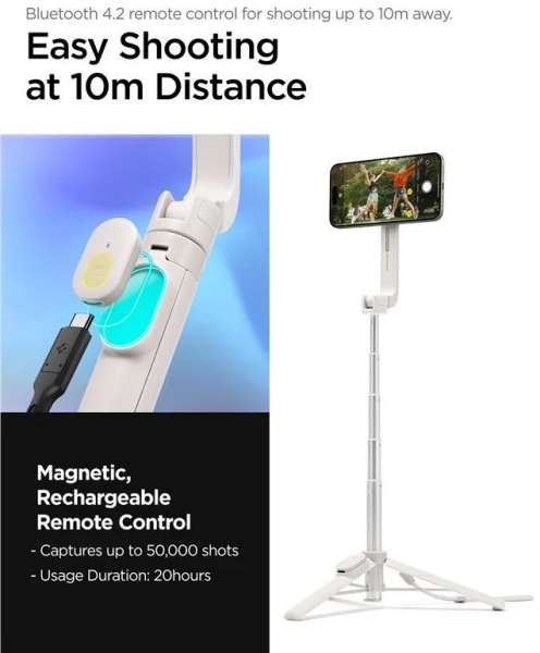Spigen MagSafe Tripod Selfie Stick Dune Beige