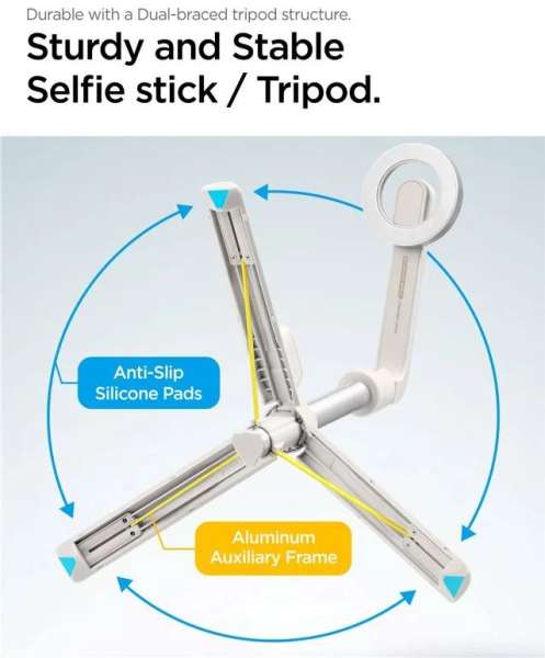 Spigen MagSafe Tripod Selfie Stick Dune Beige