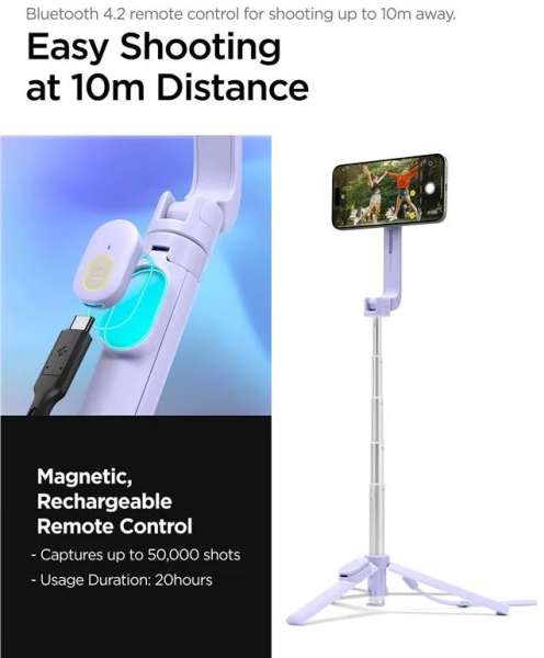 Spigen MagSafe Tripod Selfie Stick Lavender