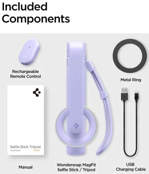 Spigen MagSafe Tripod Selfie Stick Lavender