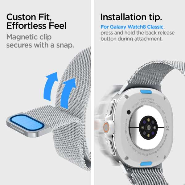 Spigen Metal Fit Band for Samsung Galaxy Watch 8 (40/44/46mm)
