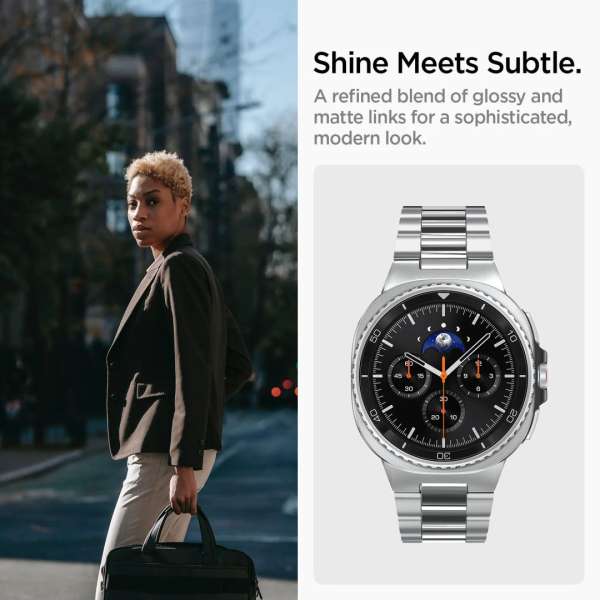 Spigen Modern Fit 316L Band for Samsung Galaxy Watch 8 (40/44/46mm) Silver