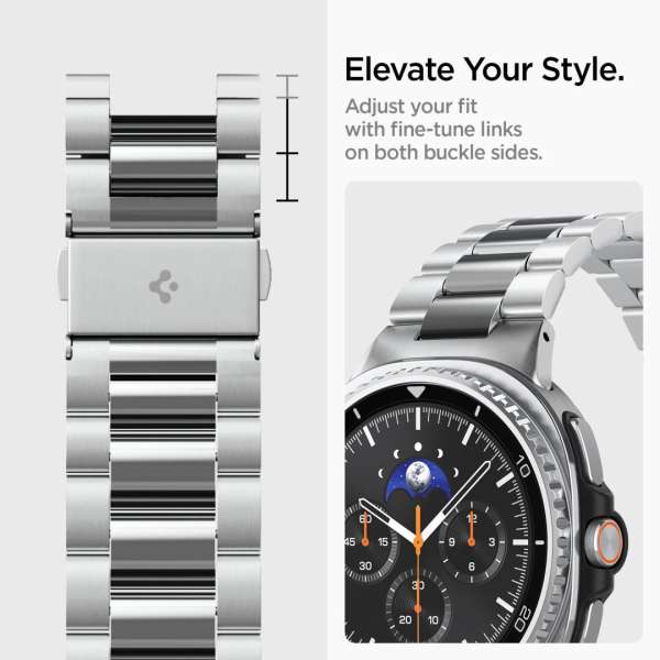 Spigen Modern Fit 316L Band for Samsung Galaxy Watch 8 (40/44/46mm) Silver