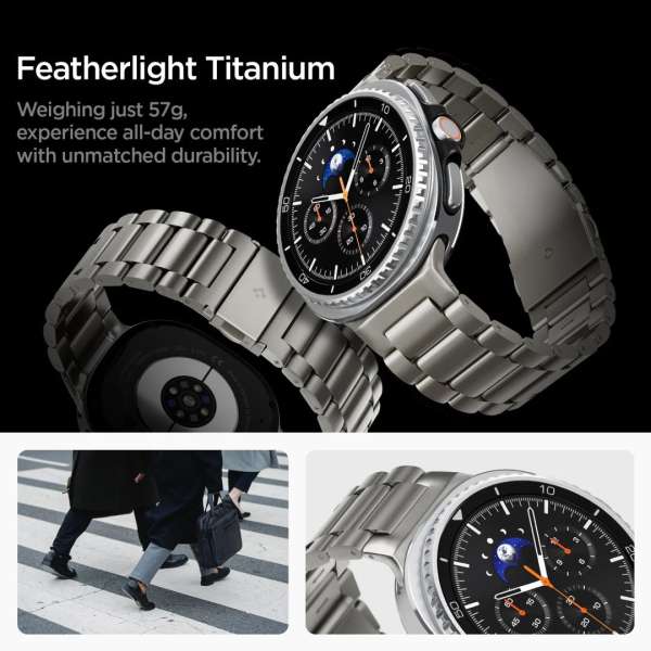 Spigen Modern Fit Titanium Band for Samsung Galaxy Watch 8 (40/44/46mm) Natural Titanium