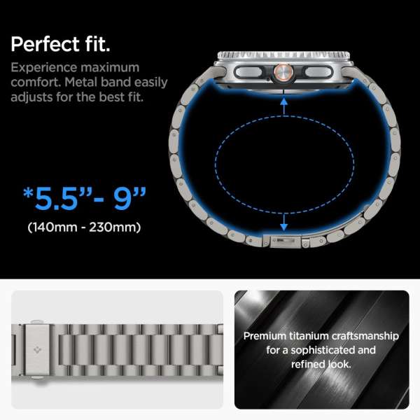 Spigen Modern Fit Titanium Band for Samsung Galaxy Watch 8 (40/44/46mm) Natural Titanium