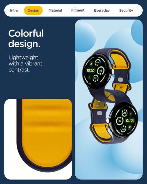 Spigen Nano Pop Band for Google Pixel Watch 4/3/2/1 41mm Blueberry Navy