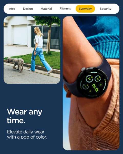Spigen Nano Pop Band for Google Pixel Watch 4/3/2/1 41mm Blueberry Navy