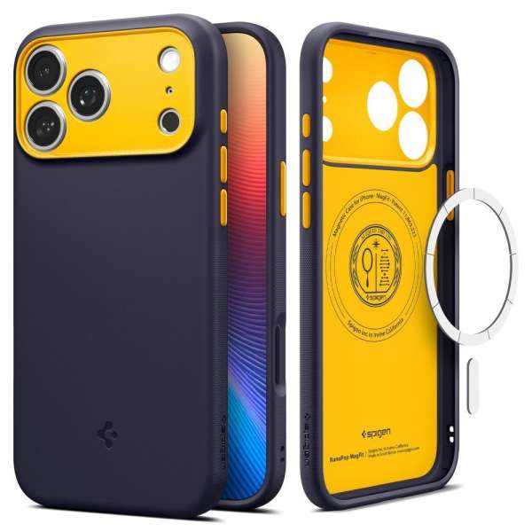 Spigen Nano Pop MagSafe case for iPhone 17 Pro Max Blueberry Navy