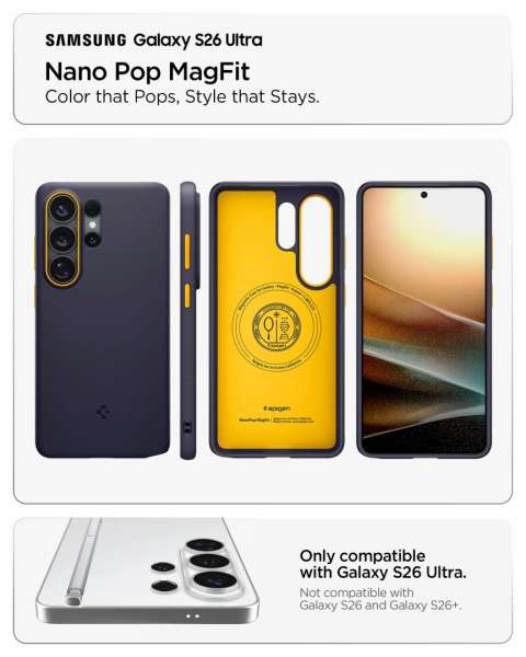 Spigen Nano Pop MagSafe case for Samsung Galaxy S26 Ultra Blueberry Navy