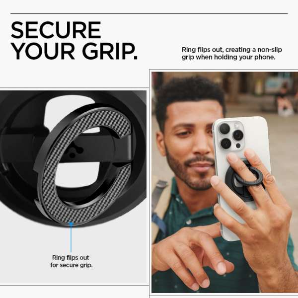 Spigen O-Mag Magnetic Phone Holder with Adjustable Stand Black