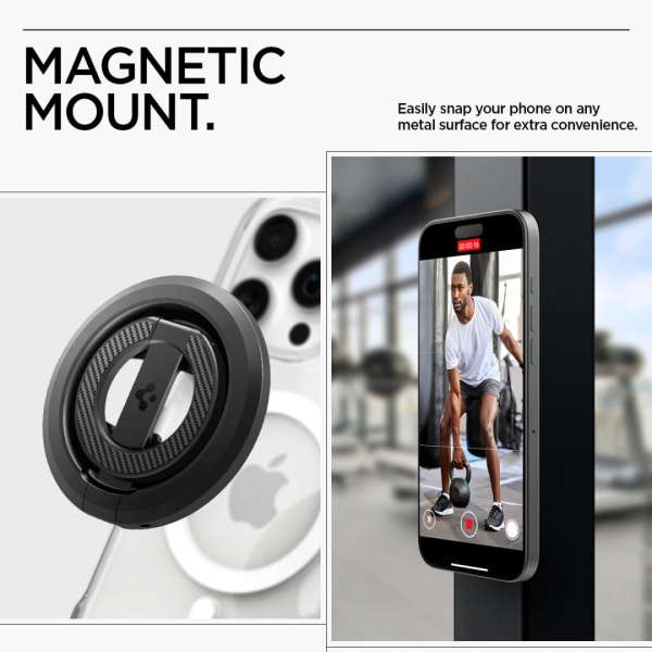 Spigen O-Mag Magnetic Phone Holder with Adjustable Stand Black