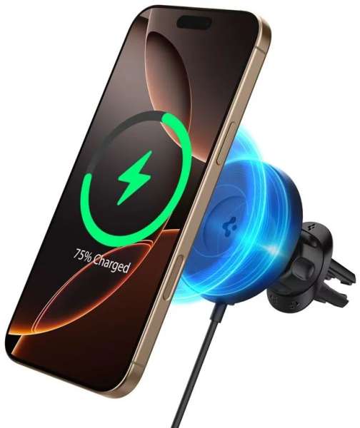 Spigen OneTap Pro 4 MagSafe Car Mount Charger Wireless / Air Vent Black