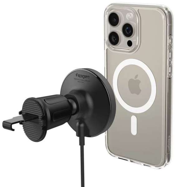 Spigen OneTap Pro 4 MagSafe Car Mount Charger Wireless / AirVent Hook Black