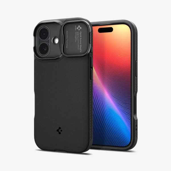 Spigen Optik Armor MagSafe case for iPhone 17 Black