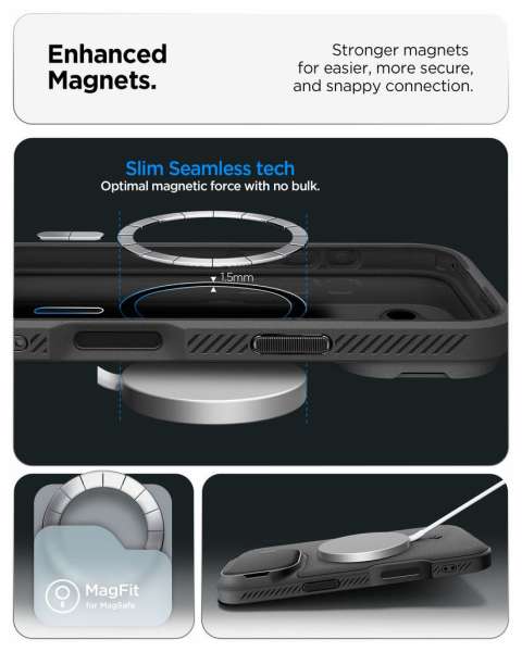 Spigen Optik Armor MagSafe case for iPhone 17 Black