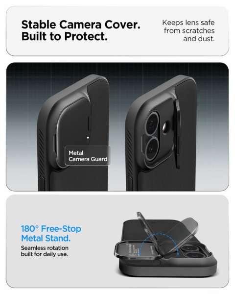 Spigen Optik Armor MagSafe case for iPhone 17 Black