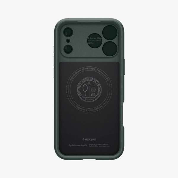 Spigen Optik Armor MagSafe case for iPhone 17 Pro Abyss Green