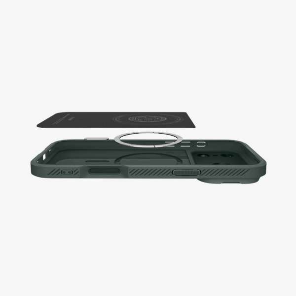 Spigen Optik Armor MagSafe case for iPhone 17 Pro Abyss Green