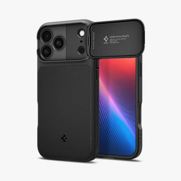 Spigen Optik Armor MagSafe case for iPhone 17 Pro Black