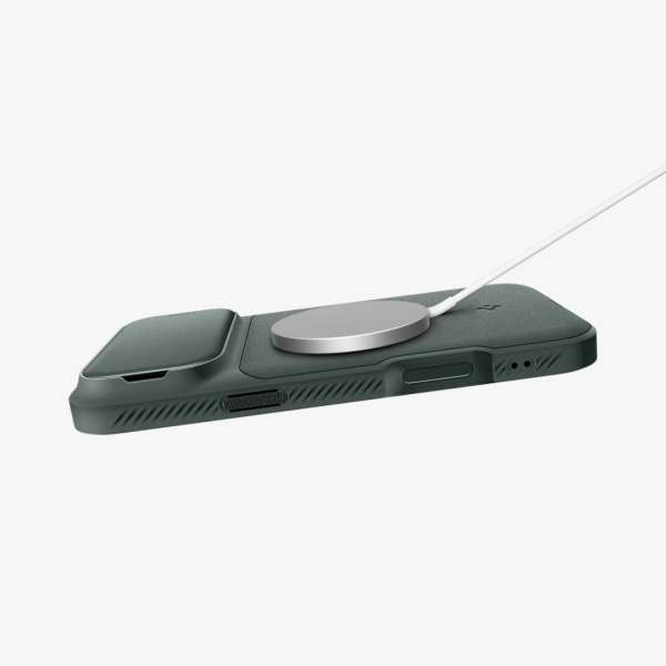 Spigen Optik Armor MagSafe case for iPhone 17 Pro Max Abyss Green