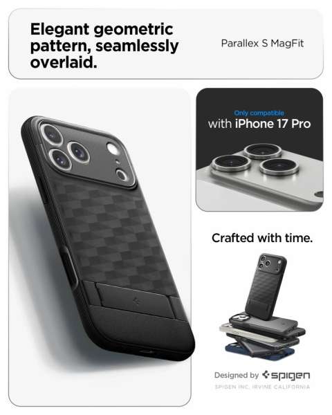 Spigen Parallax S MagSafe case for iPhone 17 Pro Matte Black
