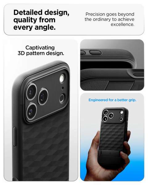 Spigen Parallax S MagSafe case for iPhone 17 Pro Matte Black