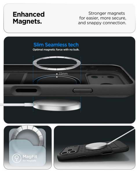 Spigen Parallax S MagSafe case for iPhone 17 Pro Max Matte Black