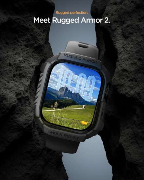 Spigen Rugged Armor 2 case for Apple Watch 11 42mm Matte Black