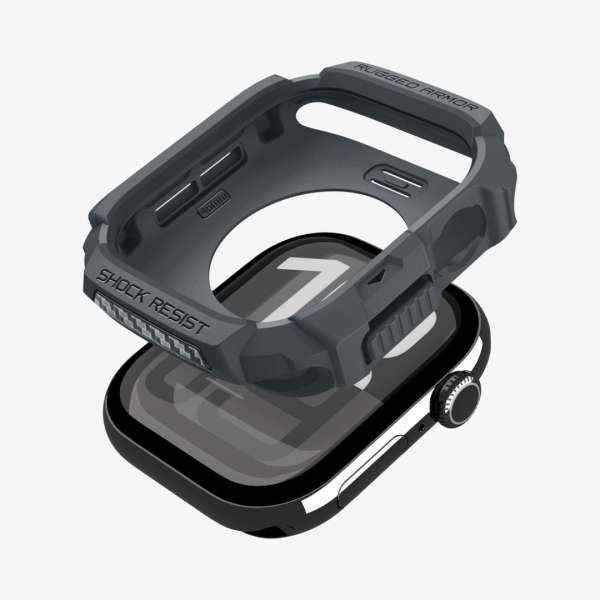 Spigen Rugged Armor 2 case for Apple Watch 11 46mm Dark Gray