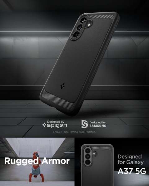Spigen Rugged Armor case for Samsung Galaxy A37 5G Matte Black