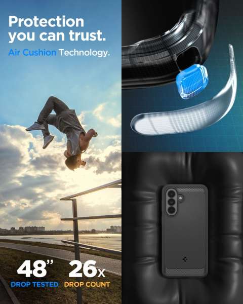 Spigen Rugged Armor case for Samsung Galaxy A37 5G Matte Black