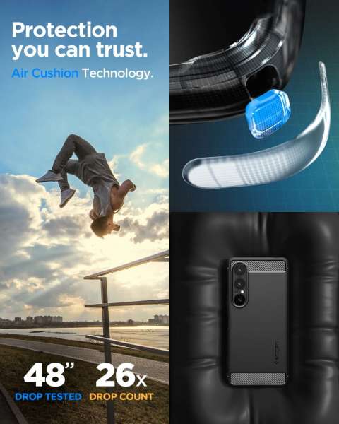 Spigen Rugged Armor case for Sony Xperia 10 VII Matte Black