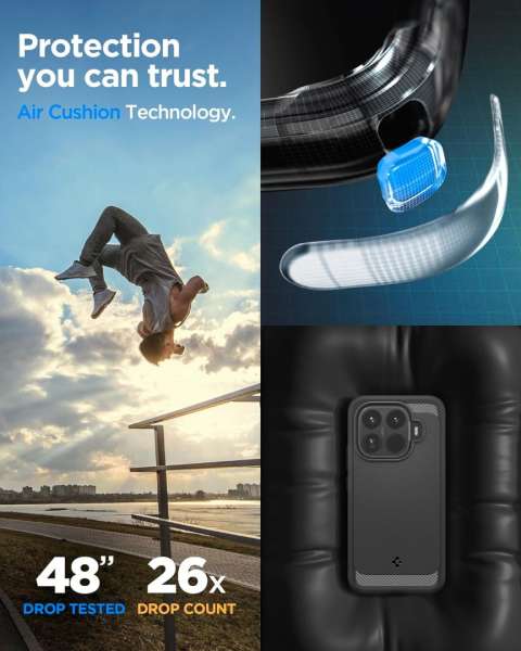 Spigen Rugged Armor case for Xiaomi 15T Pro Matte Black