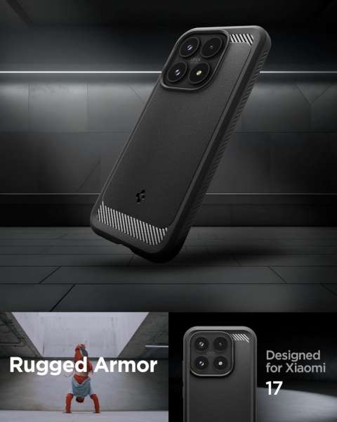 Spigen Rugged Armor case for Xiaomi 17 Matte Black