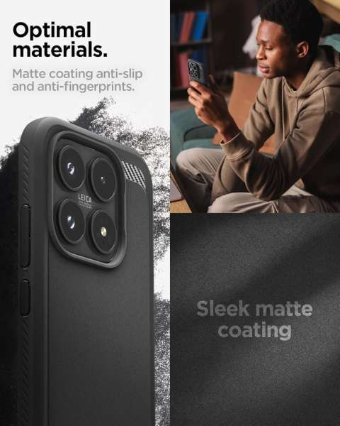 Spigen Rugged Armor case for Xiaomi 17 Matte Black