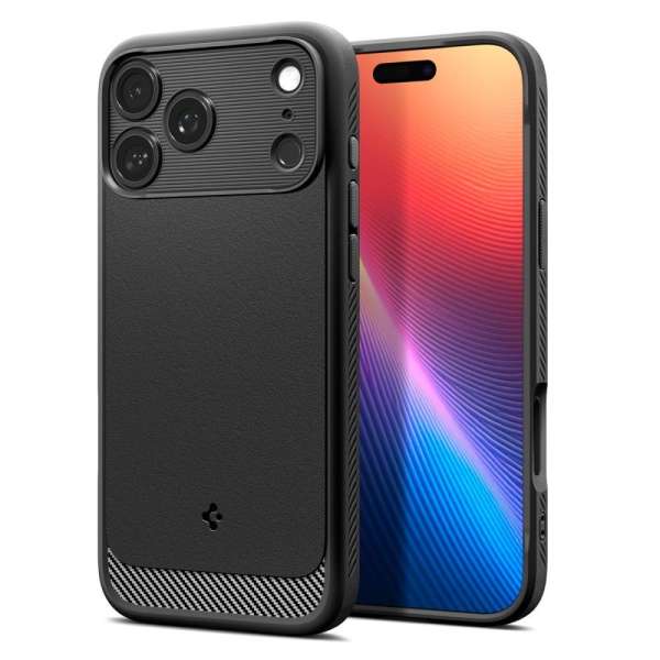 Spigen Rugged Armor MagSafe case for iPhone 17 Pro Matte Black