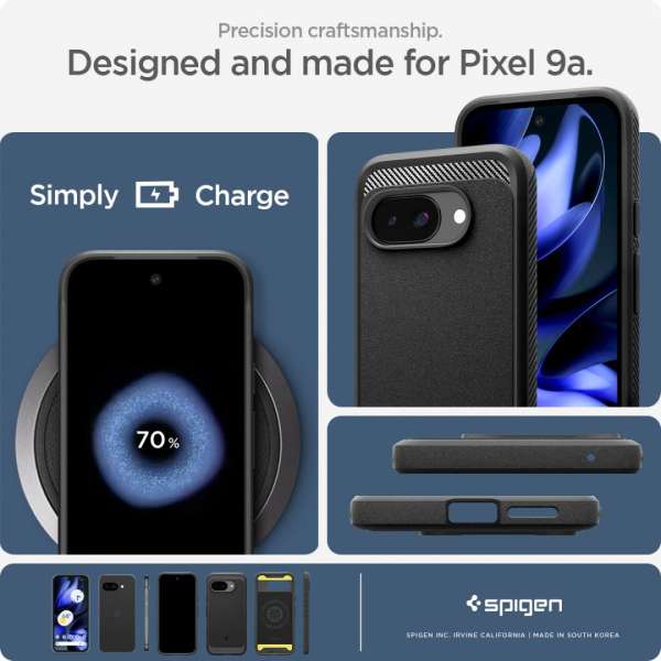 Spigen Rugged Armor MagSafe Google Pixel 9a Matte Black