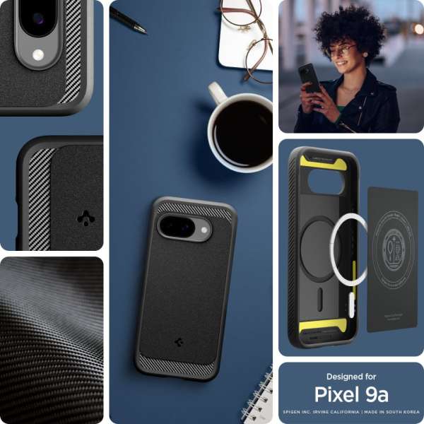 Spigen Rugged Armor MagSafe Google Pixel 9a Matte Black