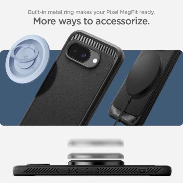 Spigen Rugged Armor MagSafe Google Pixel 9a Matte Black