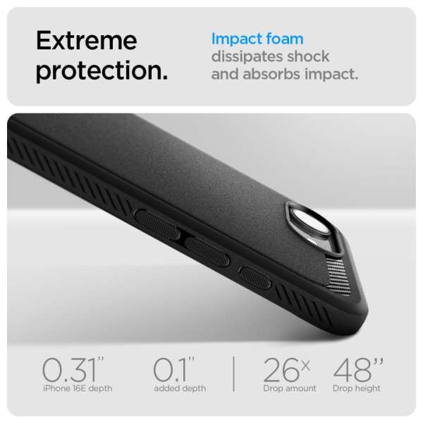 Spigen Rugged Armor MagSafe iPhone 16e Matte Black